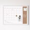 Martha Stewart Everette 24in.x18in. Magnetic Dry Erase Calendar and Crk Board Combo w/Mrkr, Mgnts, and Psh Pns, Wht BR-PM-COM-MW4C1-4561-WT-MS - alternate 2